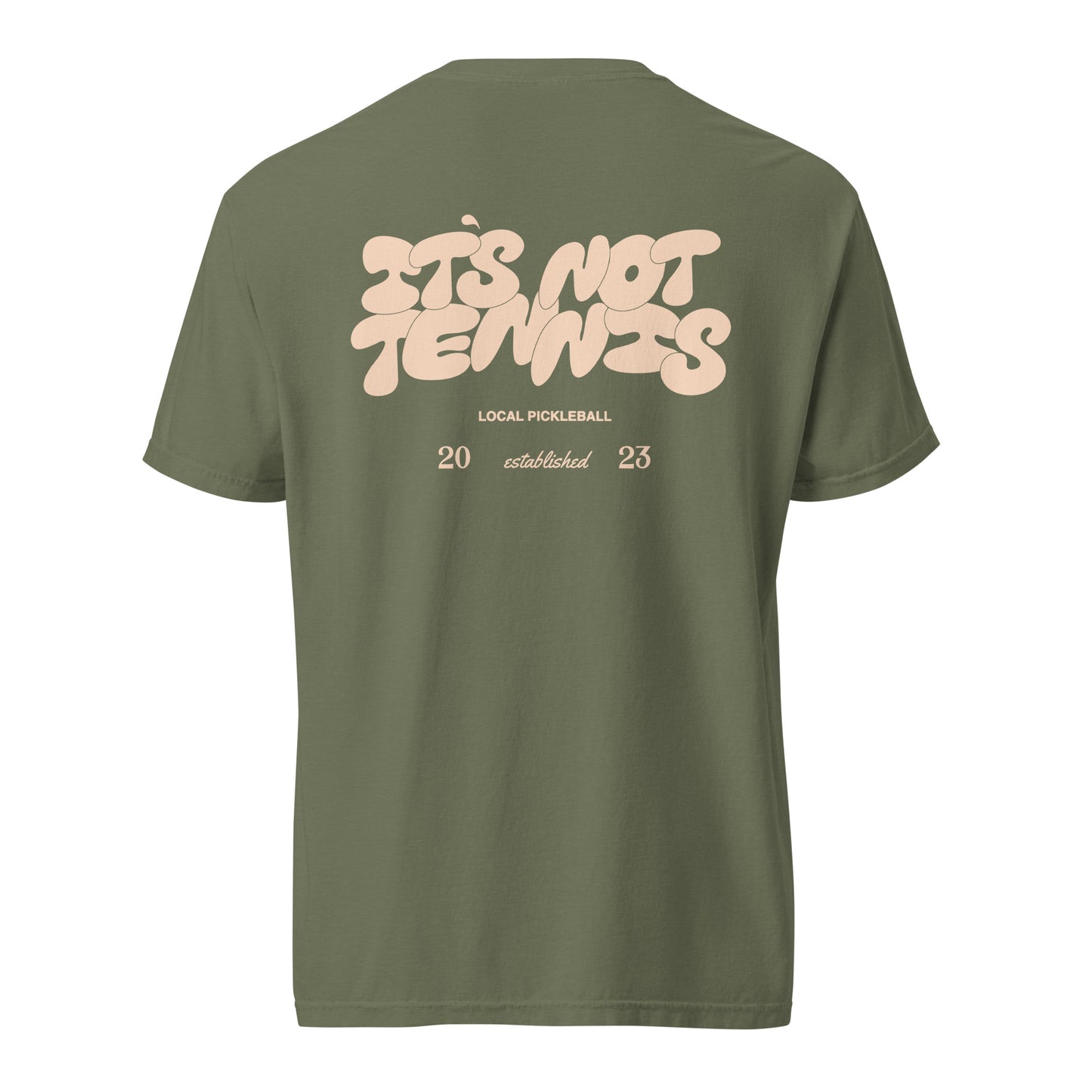 Bubble "It's Not Tennis" Pickleball T-Shirt (Beige Print) - Local Pickleball